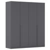 SKRIŇA S OTOČNÝMI DVERAMI, sivá, 181/229/54 cm - sivá, Modern, kov/kompozitné drevo (181/229/54cm) - Rauch Möbel
