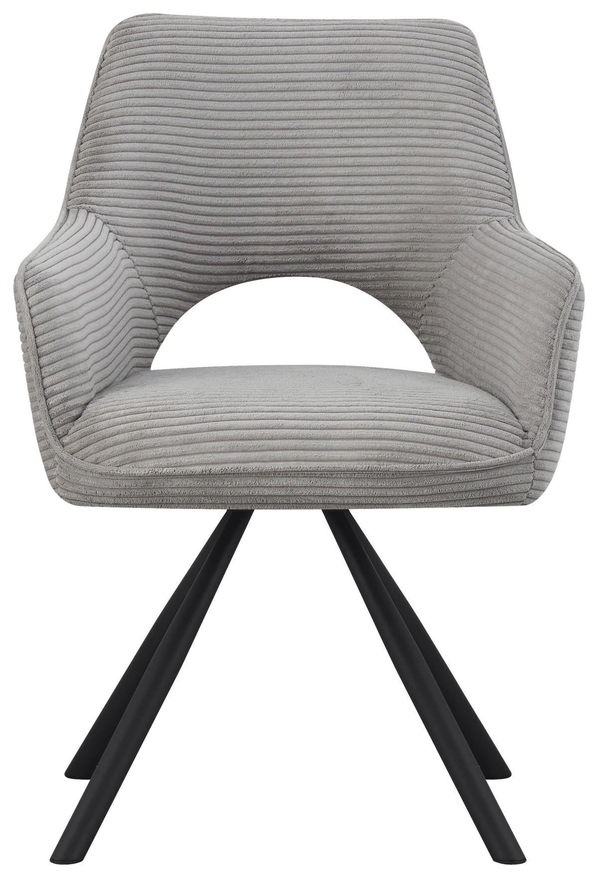 ARMLEHNSTUHL  in Eisen Cord  - Hellgrau/Schwarz, Design, Textil/Metall (60/85/63cm) - Hom`in