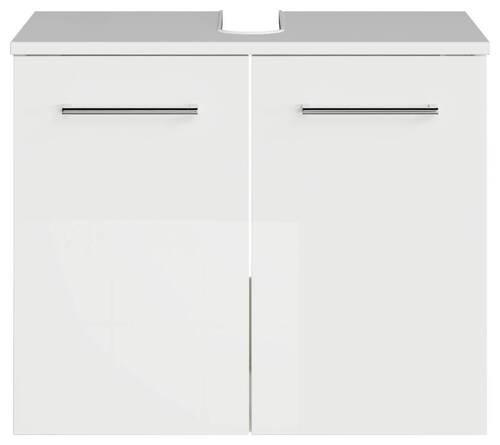 WASCHBECKENUNTERSCHRANK 60/49,8/38,3 cm  - Chromfarben/Weiß Hochglanz, KONVENTIONELL, Holzwerkstoff/Metall (60/49,8/38,3cm) - Sadena