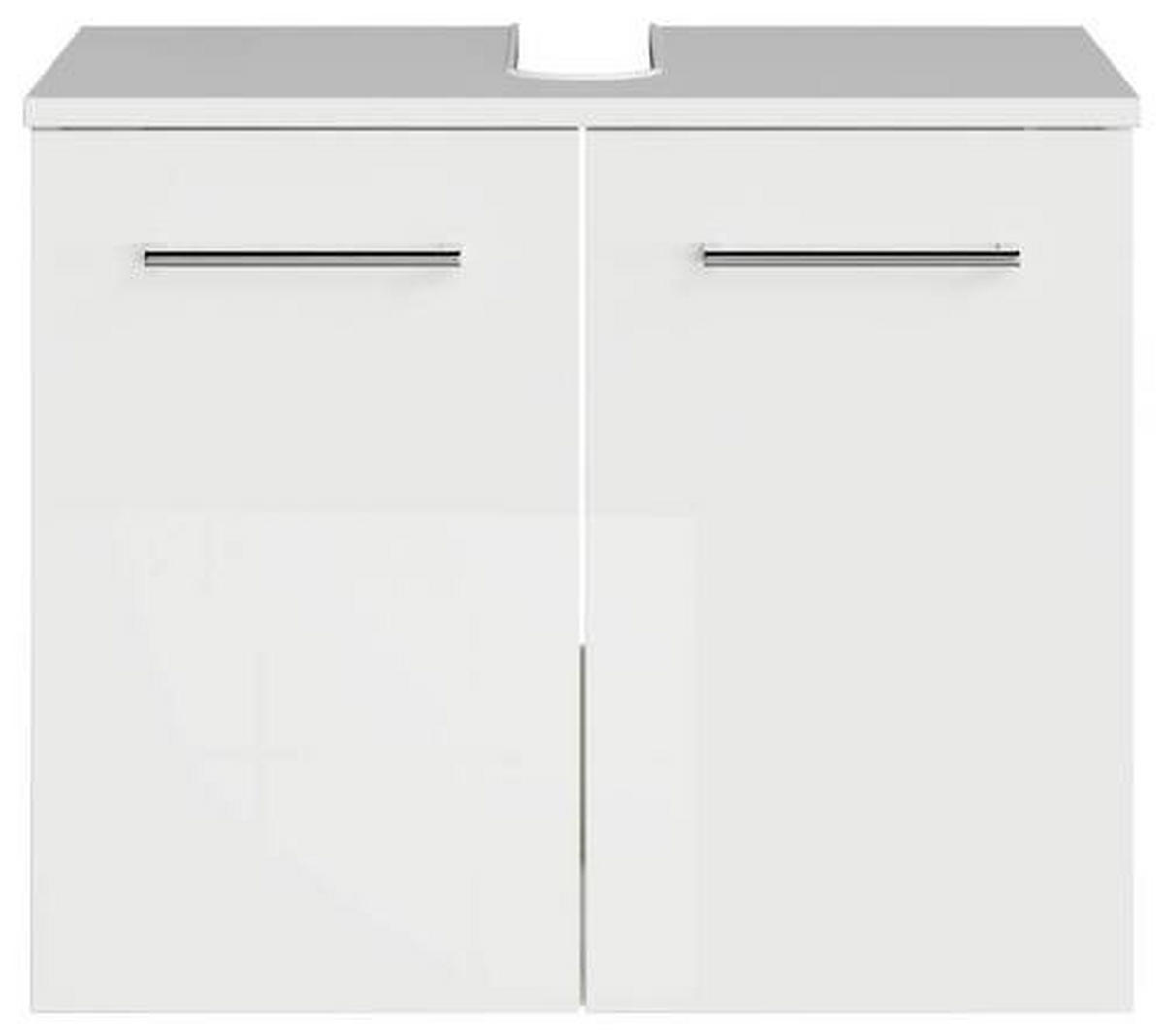 WASCHBECKENUNTERSCHRANK 60/49,8/38,3 cm  - Chromfarben/Weiß Hochglanz, KONVENTIONELL, Holzwerkstoff/Metall (60/49,8/38,3cm) - Sadena