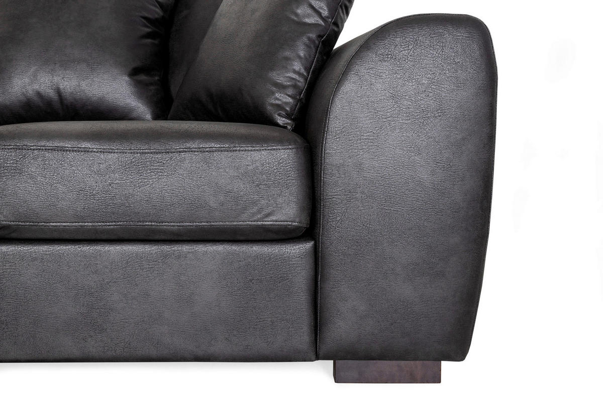 2-SITS SOFFA i textil, trä antracit  - svart/antracit, Klassisk, trä/textil (192/85/100cm) - Carryhome