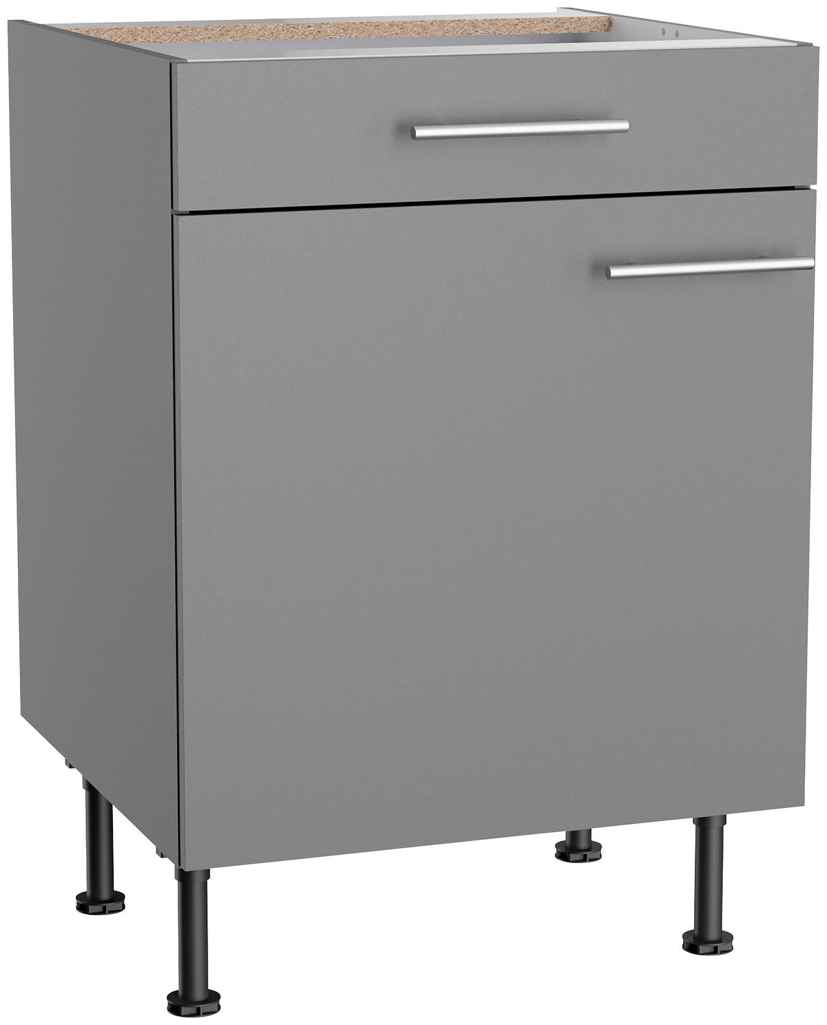 ECKKÜCHE 200/270 cm  in Grau  - Edelstahlfarben/Anthrazit, Basics, Holzwerkstoff/Metall (200/270cm) - Optifit
