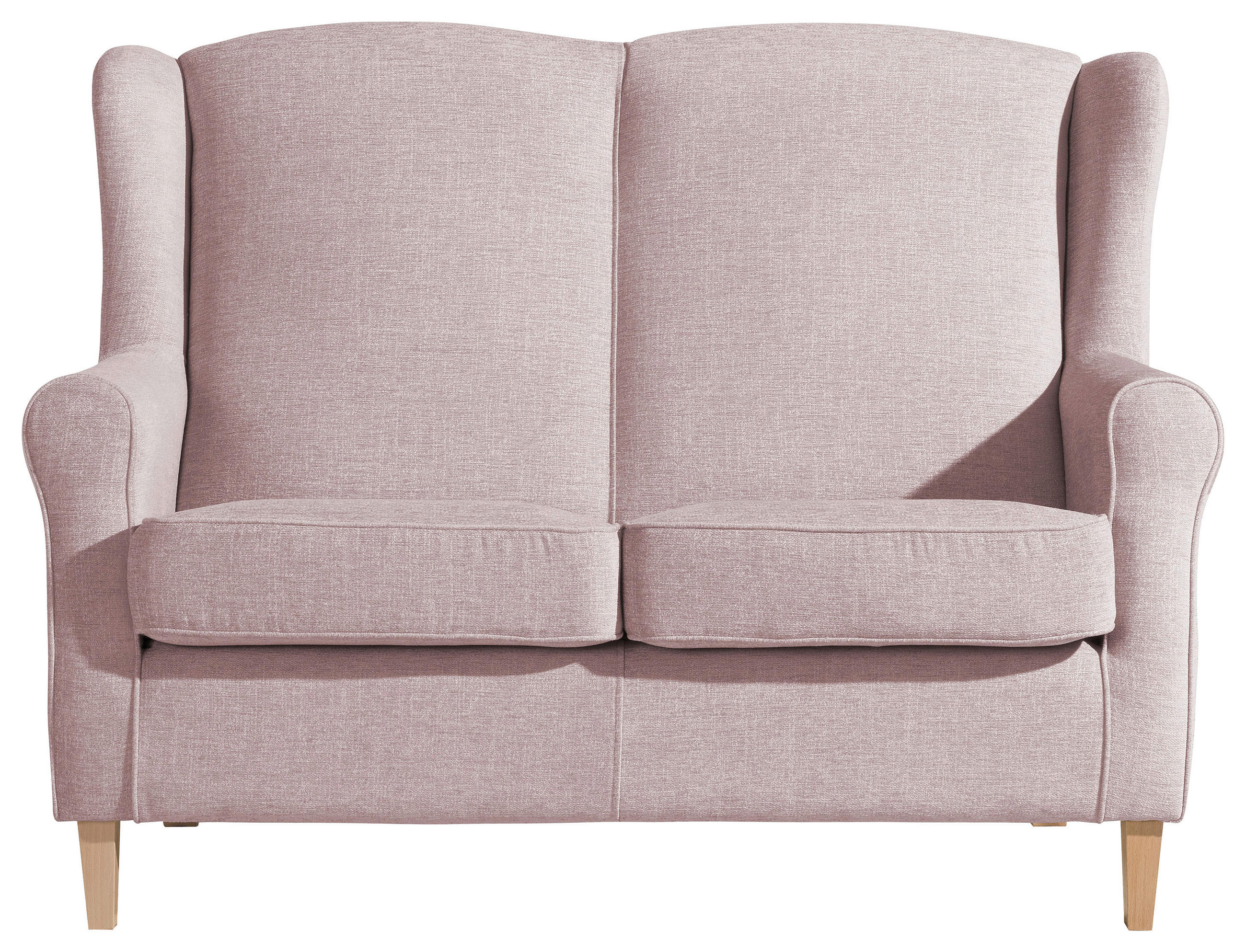 2-SITZER-SOFA Chenille Rosa  - Buchefarben/Rosa, Design, Holz/Textil (139/103/86cm) - Max Winzer