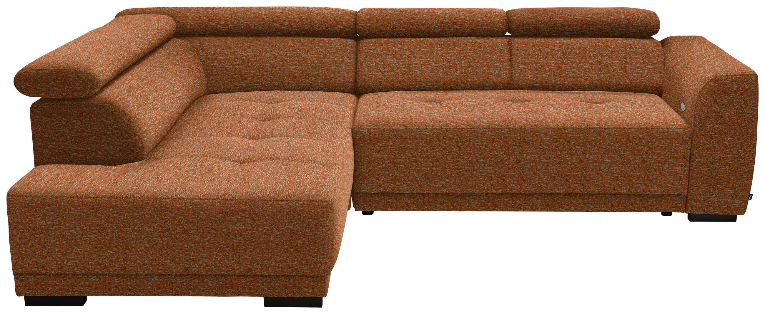 ECKSOFA in Struktur Rostfarben  205/284 cm  - Rostfarben/Schwarz, Design, Kunststoff/Textil (205/284cm) - Xora
