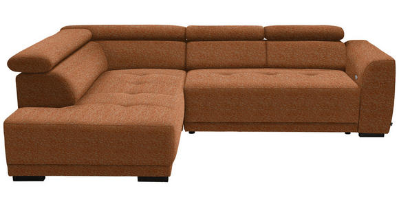 ECKSOFA in Struktur Rostfarben 205/284 cm - Rostfarben/Schwarz, Design, Kunststoff/Textil (205/284cm) - Xora
