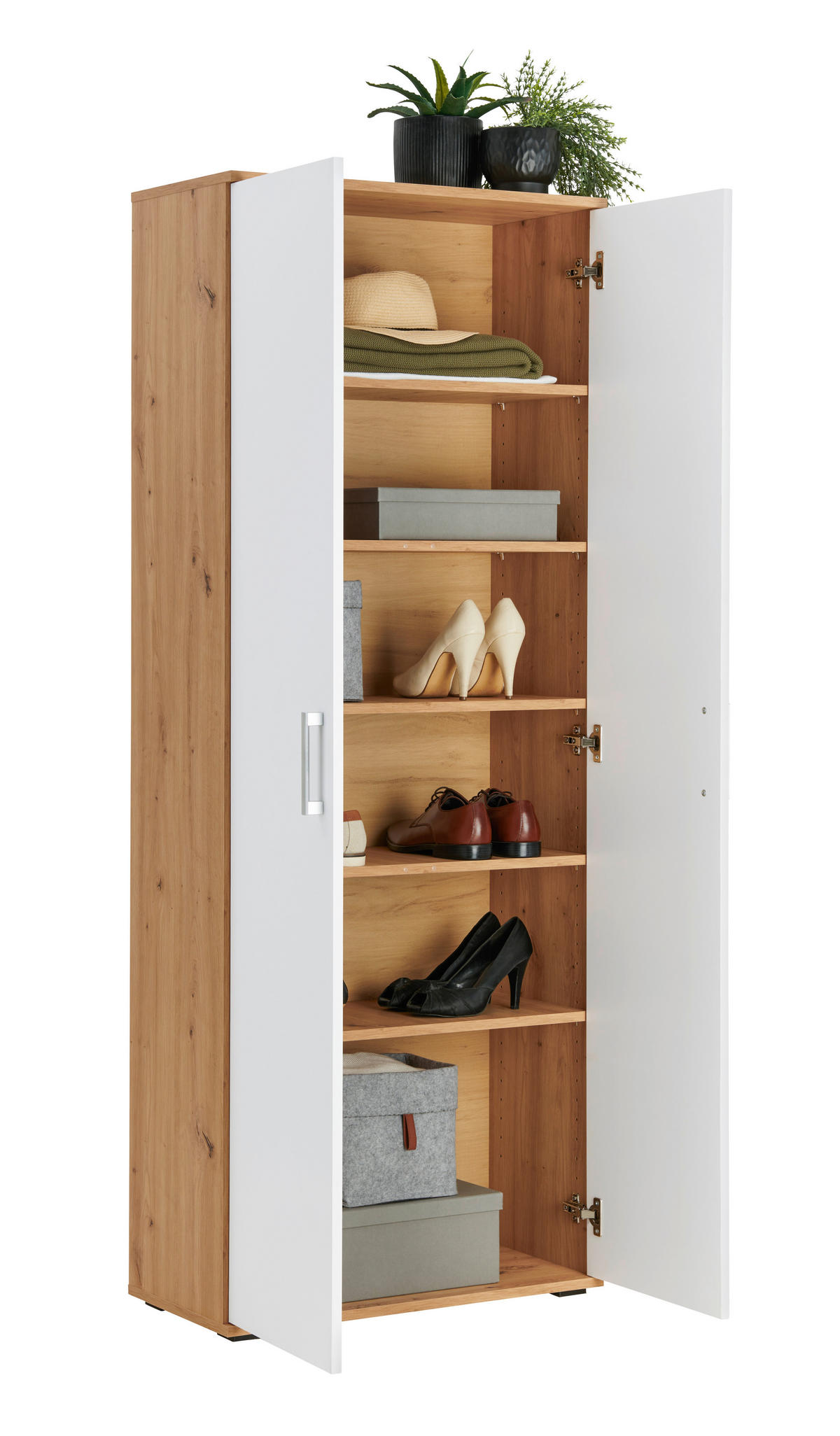 MULTISKÅP 70/178,9/33,5 cm 2-dörrar - vit/svart, Klassisk, trämaterial/plast (70/178,9/33,5cm) - Best Price