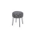 HOCKER in Metall, Textil Schwarz, Weiß  - Schwarz/Weiß, KONVENTIONELL, Textil/Metall (43/45/43cm) - Xora