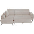 ECKSOFA Beige Chenille  - Beige/Schwarz, KONVENTIONELL, Textil/Metall (185/240cm) - Carryhome