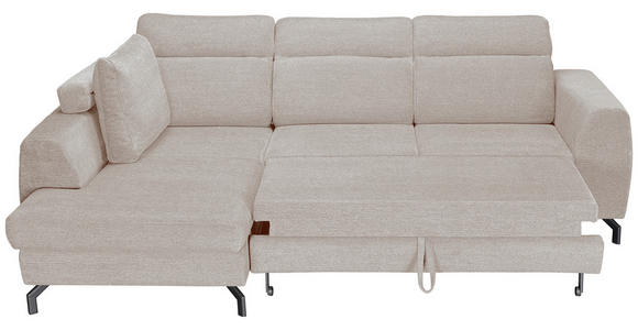 ECKSOFA Beige Chenille - Beige/Schwarz, KONVENTIONELL, Textil/Metall (185/240cm) - Carryhome