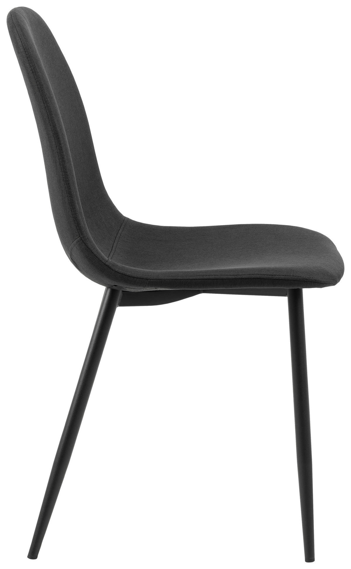 STUHL Webstoff Schwarz  - Schwarz, Trend, Textil/Metall (44/86/54cm)