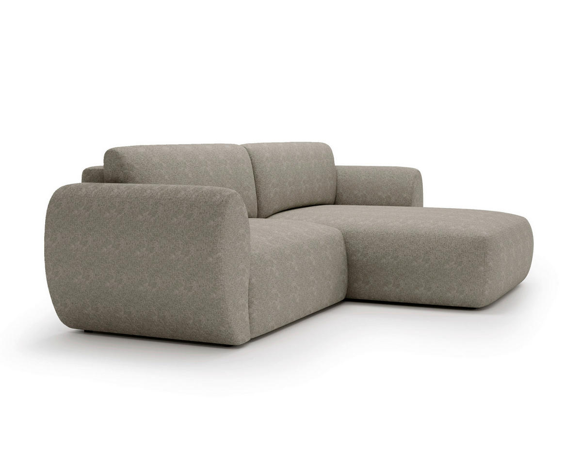 ECKSOFA Chenille Taupe  - Taupe/Schwarz, Design, Kunststoff/Textil (288/170cm) - Livetastic