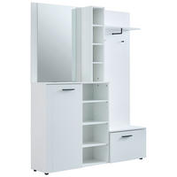 GARDEROBE 4-teilig  in 150/190/32 cm  - Weiß, Design, Glas/Holzwerkstoff (150/190/32cm) - MID.YOU