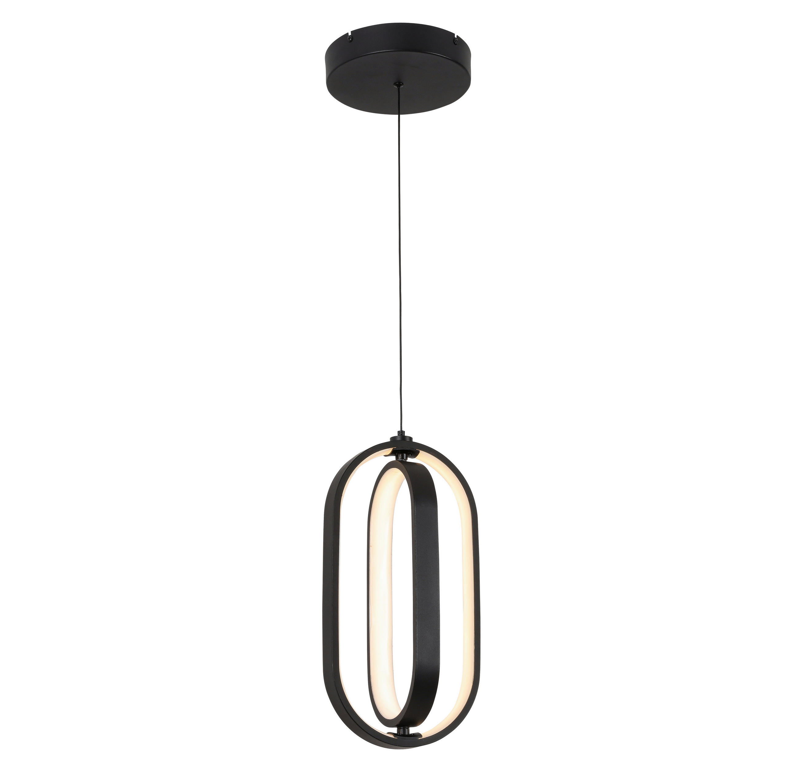LAMPĂ SUSPENDATĂ CU LED 21/200 cm  - negru, Design, plastic/metal (21/200cm) - Novel