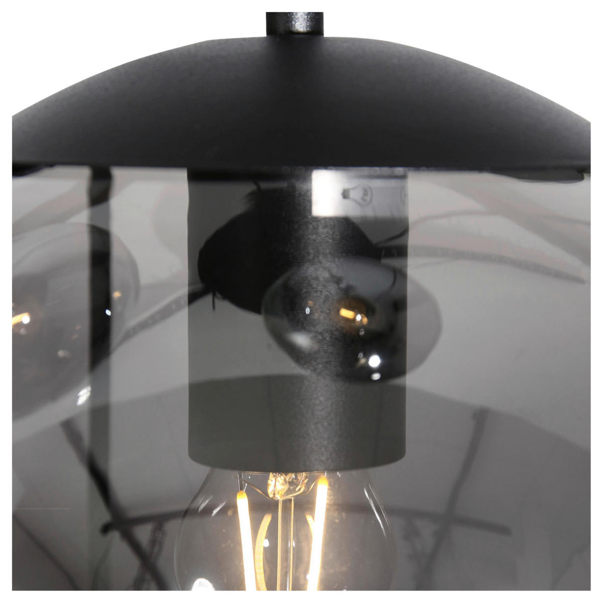 DECKENLEUCHTE     - Schwarz, Trend, Glas/Metall (60/115-373/60cm)
