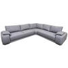 ECKSOFA Grau Struktur  - Chromfarben/Grau, KONVENTIONELL, Textil/Metall (280/310cm) - Carryhome