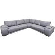 ECKSOFA Grau Struktur  - Chromfarben/Grau, KONVENTIONELL, Textil/Metall (280/310cm) - Carryhome