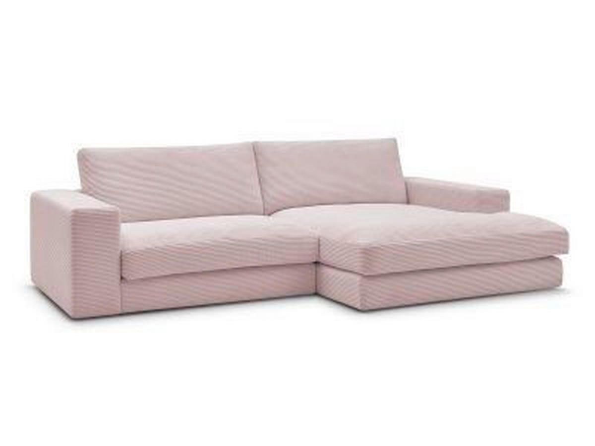 ECKSOFA  LEONARD Lila Cord  - Lila/Schwarz, MODERN, Kunststoff/Textil (274/159cm)