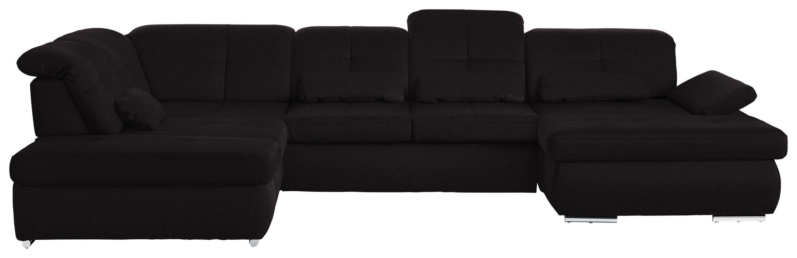 WOHNLANDSCHAFT  in Mikrofaser Anthrazit  - Chromfarben/Anthrazit, Design, Holzwerkstoff/Textil (260/371/195cm) - Beldomo Style