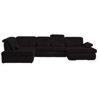 WOHNLANDSCHAFT  in Mikrofaser Anthrazit  - Chromfarben/Anthrazit, Design, Holzwerkstoff/Textil (260/371/195cm) - Beldomo Style