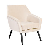 SESSEL in Samt, Velours Creme, Schwarz  - Creme/Schwarz, Design, Holz/Textil (67/81/71cm) - Max Winzer