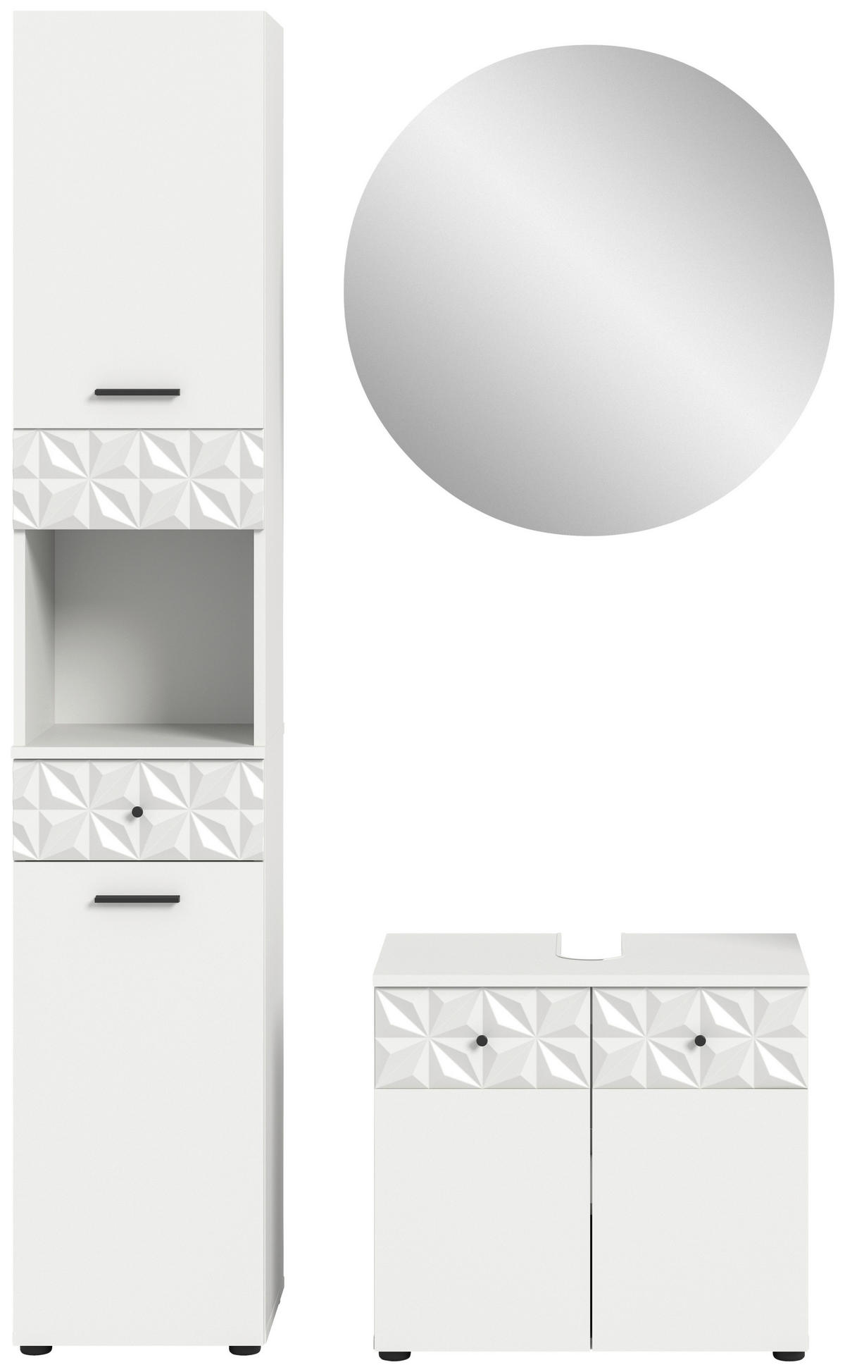 KOUPELNA bílá  - bílá/černá, Moderní, kov/kompozitní dřevo (95cm) - MID.YOU
