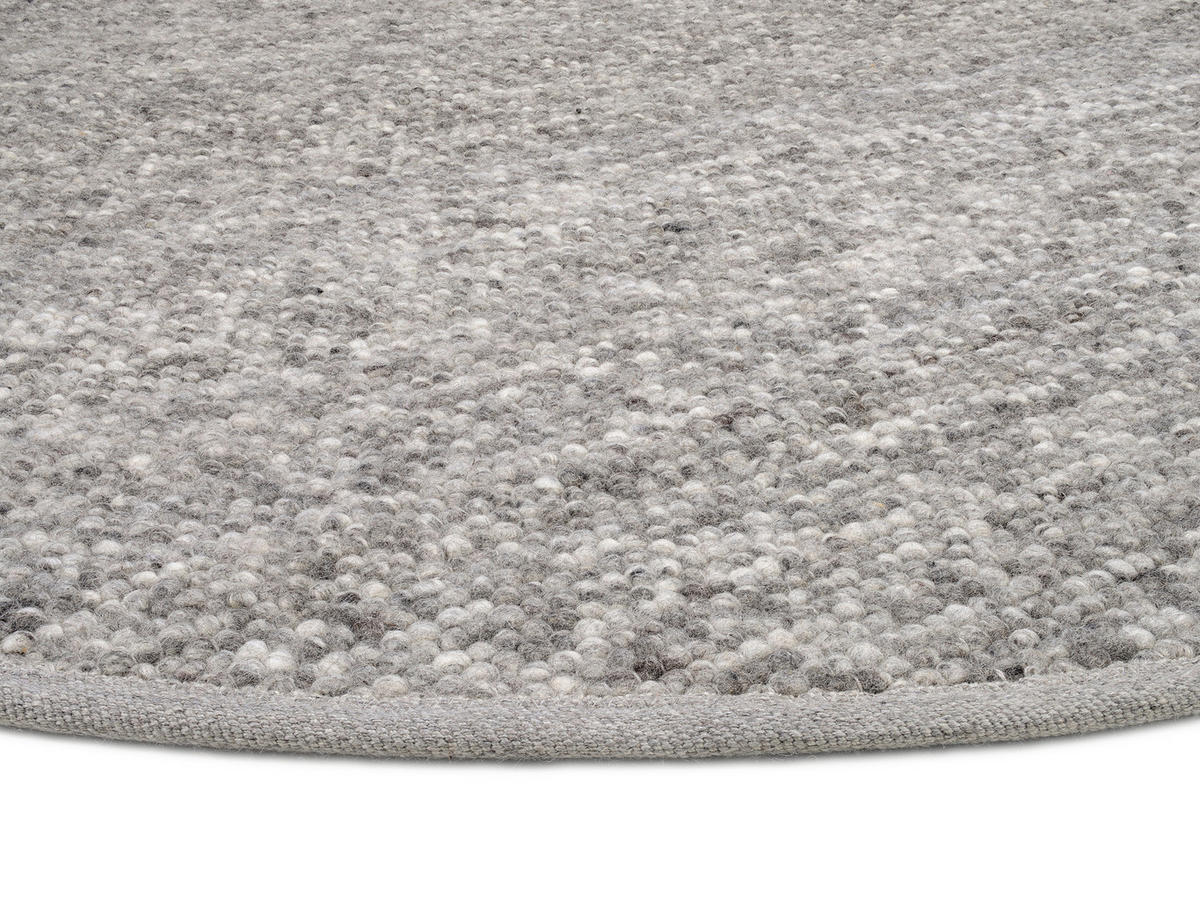 HANDWEBTEPPICH 150/150 cm Helsinki Graubraun  - Graubraun, Basics, Textil (150/150cm) - Linea Natura