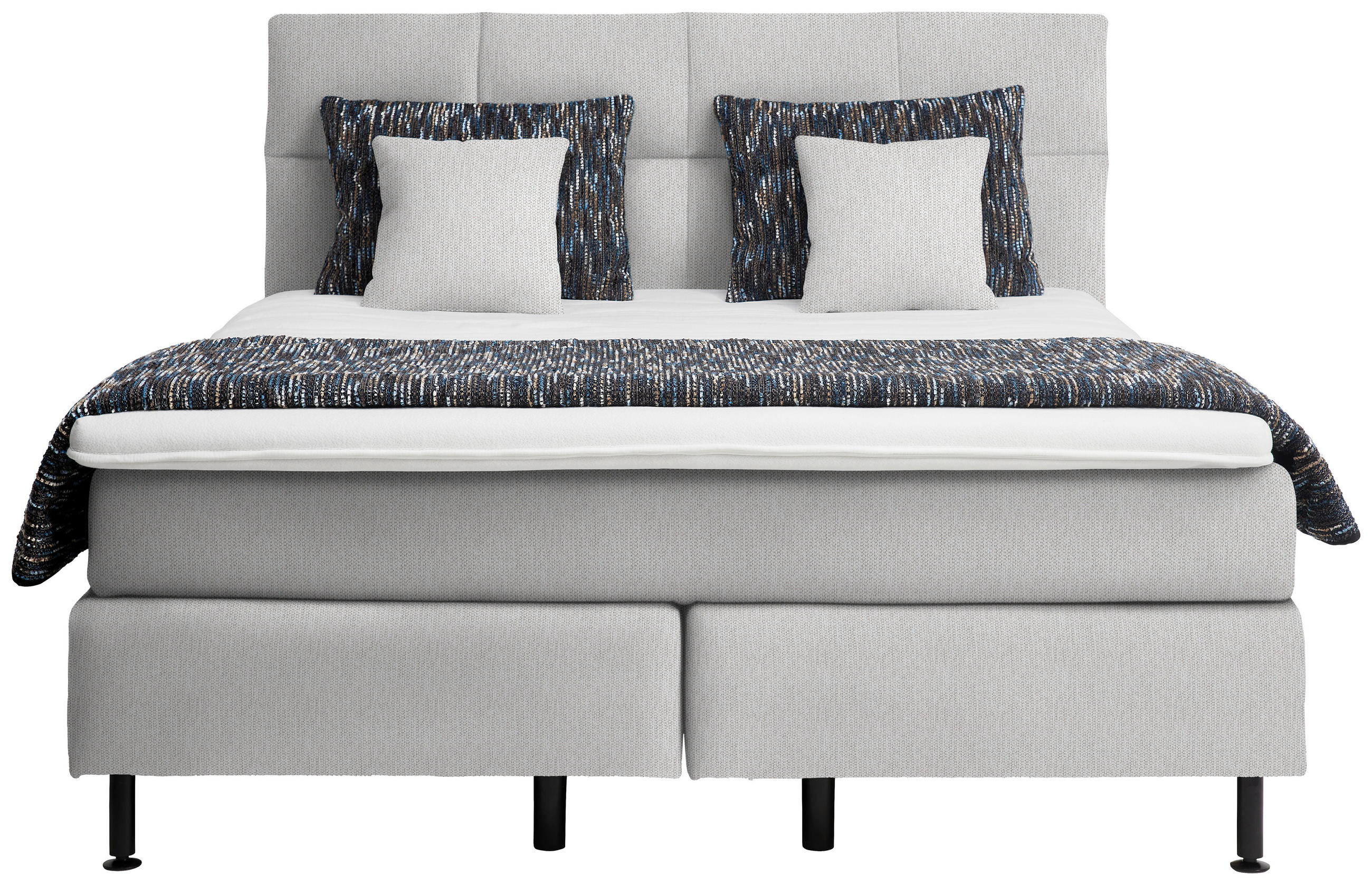 BOXSPRINGBETT 180/200 cm  in Naturfarben  - Schwarz/Naturfarben, Design, Kunststoff/Textil (180/200cm) - Beldomo - Sleep