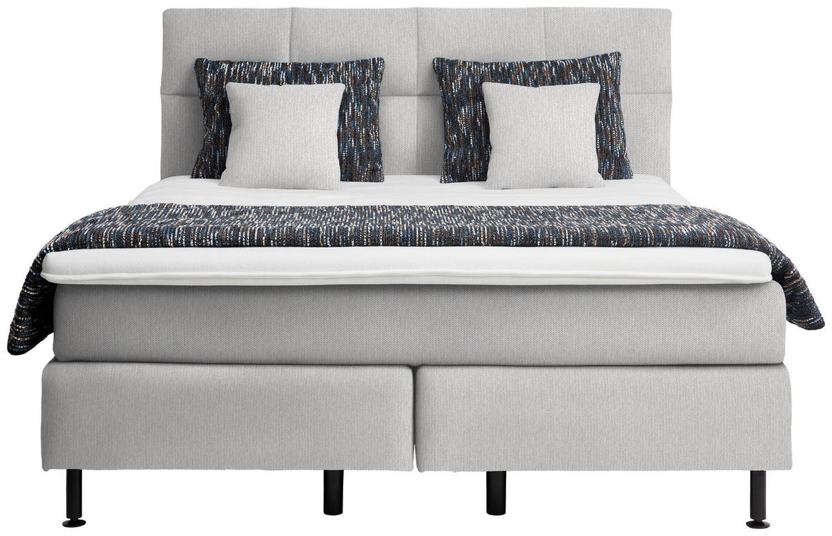 BOXSPRINGBETT 200/200 cm  in Naturfarben  - Schwarz/Naturfarben, Design, Kunststoff/Textil (200/200cm) - Beldomo - Sleep