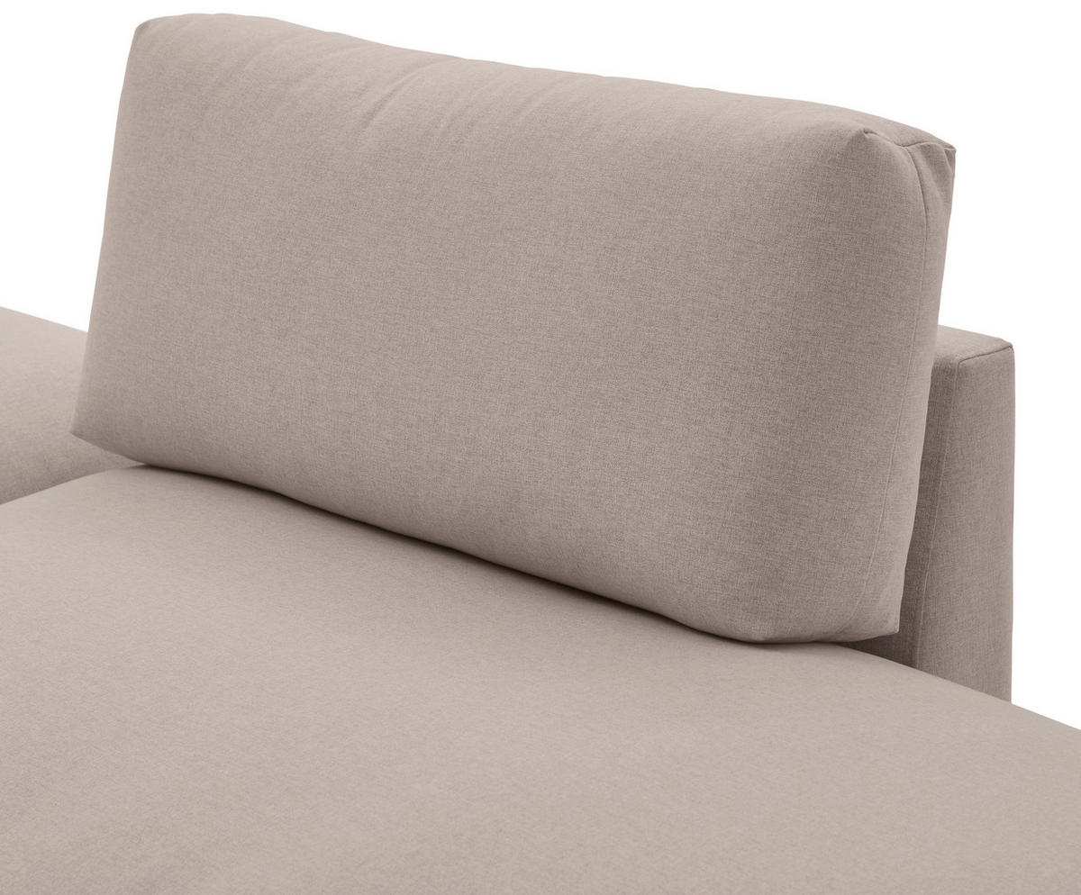 ECKSOFA Taupe Webstoff  - Taupe/Schwarz, Trend, Holz/Textil (280/260cm) - Livetastic