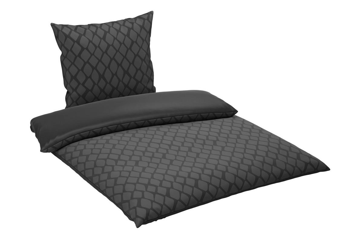 WENDEBETTWÄSCHE STRIPES DK Satin 135/200 cm  - Anthrazit, Design, Textil (135/200cm) - Dieter Knoll