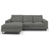 ECKSOFA BOLIVIA Grau Cord  - Beige/Schwarz, Basics, Textil/Metall (276/183cm) - MID.YOU