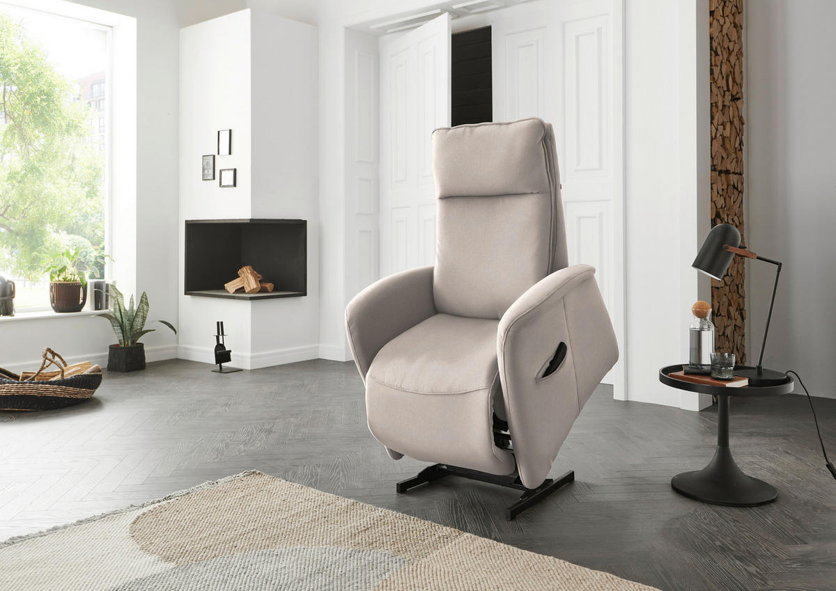 FERNSEHSESSEL in Chenille Beige  - Beige, Konventionell, Kunststoff/Textil (79-83/108/87cm) - Valdera