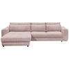 ECKSOFA in Cord Hellrosa  - Hellrosa/Schwarz, Konventionell, Holzwerkstoff/Kunststoff (194/333cm) - MID.YOU