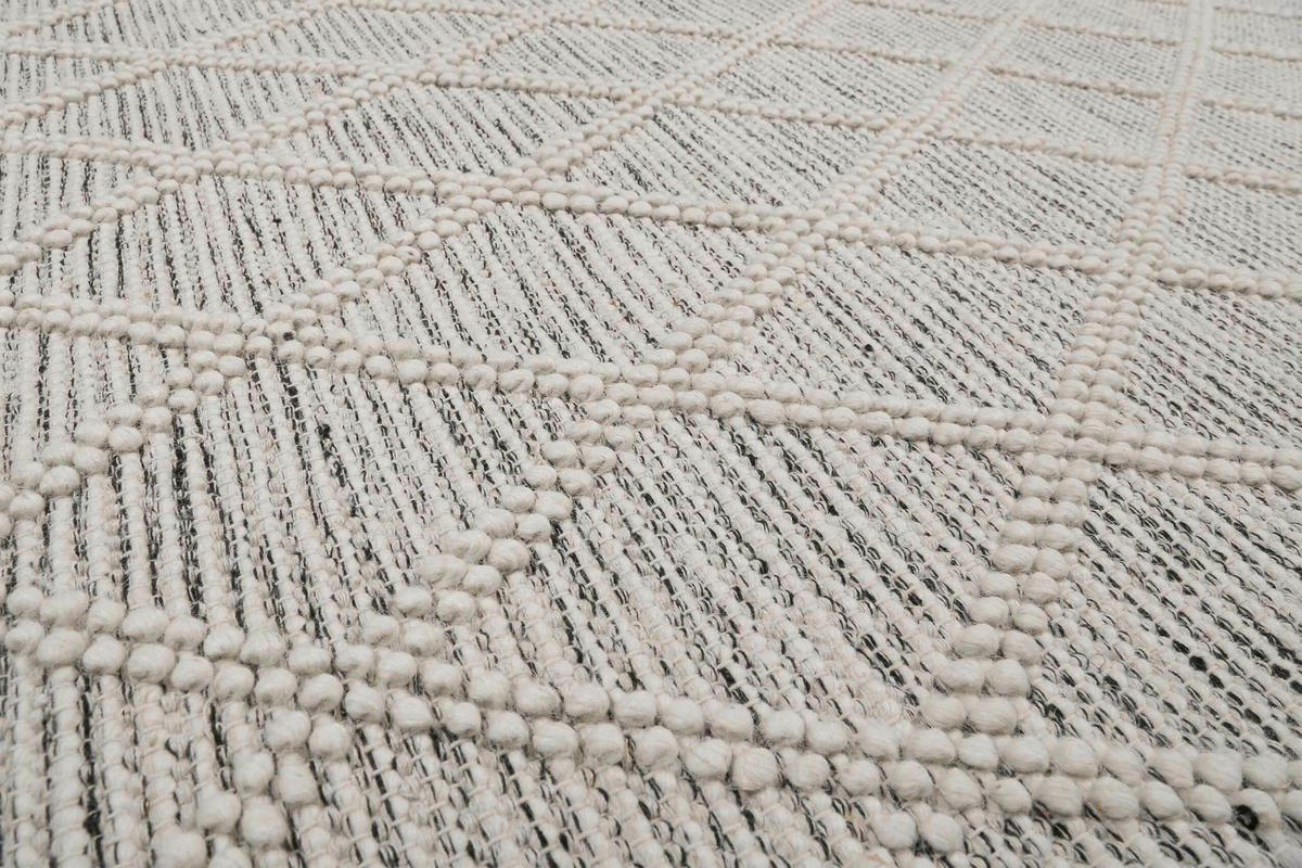 HANDWEBTEPPICH 80/150 cm Amy Creme, Dunkelgrau rechteckig  - Dunkelgrau/Creme, Design, Textil (80/150cm) - Esprit