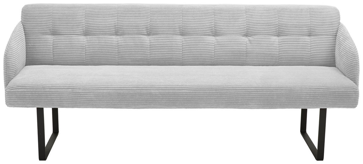 SITZBANK 217/85/69 cm Cord Grauweiß Metall  - Grauweiß/Schwarz, Design, Textil/Metall (217/85/69cm) - Musterring