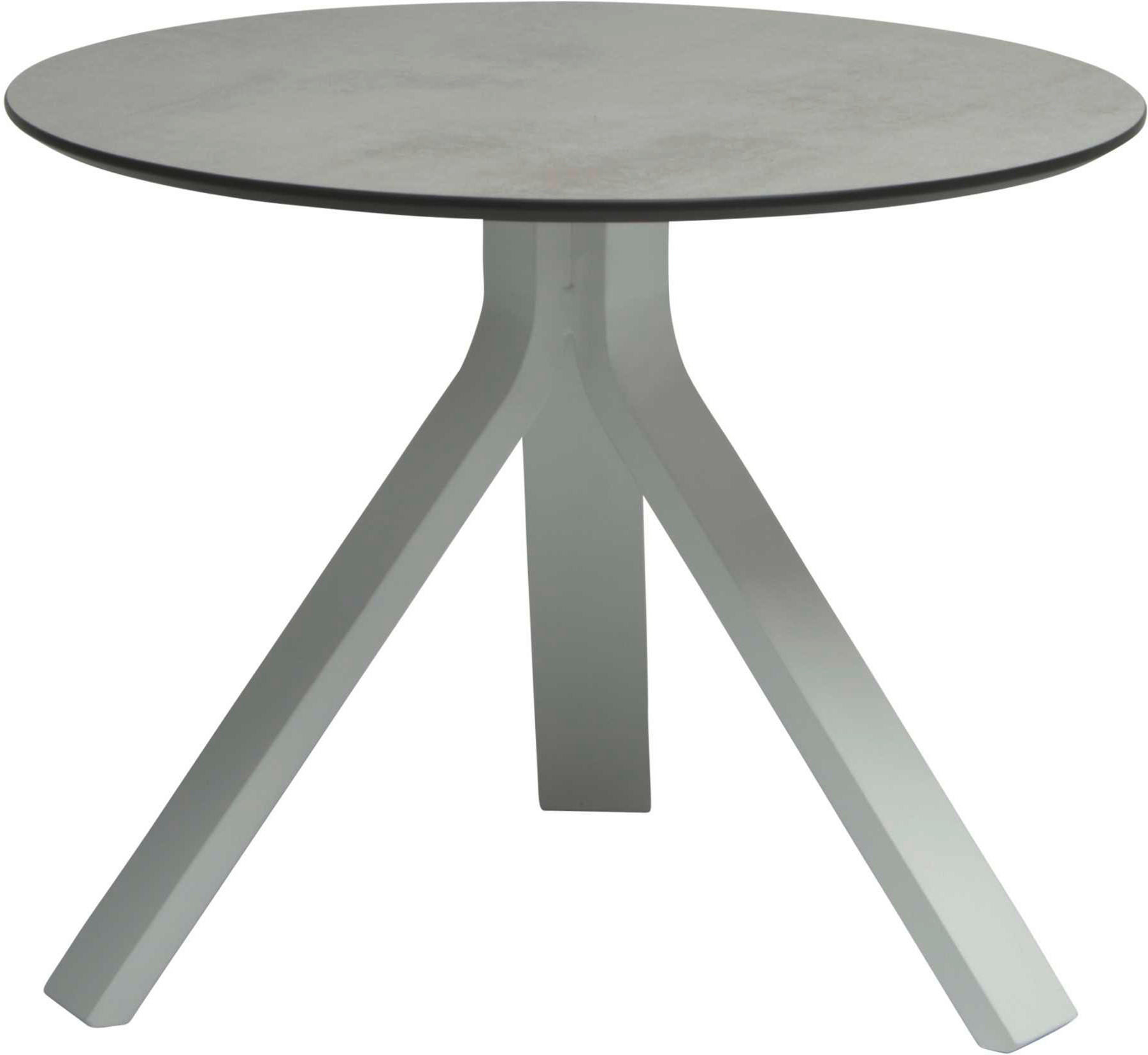 GARTENBEISTELLTISCH 55/55/43 cm Metall rund  - Hellgrau/Weiß, Design, Kunststoff/Metall (55/55/43cm) - Stern