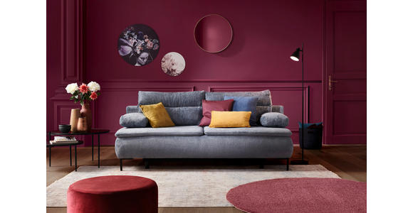 BOXSPRINGSOFA mit Stoffauswahl Webstoff Blau - Blau/Schwarz, Design, Textil/Metall (202/93/100cm) - Novel
