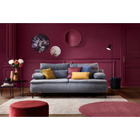 BOXSPRINGSOFA  mit Stoffauswahl Webstoff Blau  - Blau/Schwarz, Design, Textil/Metall (202/93/100cm) - Novel