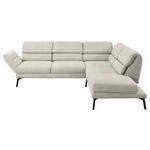 ECKSOFA  in Flachgewebe Naturfarben, Beige  256-363/212-253 cm  - Beige/Schwarz, Design, Textil/Metall (256-363/212-253cm) - Dieter Knoll