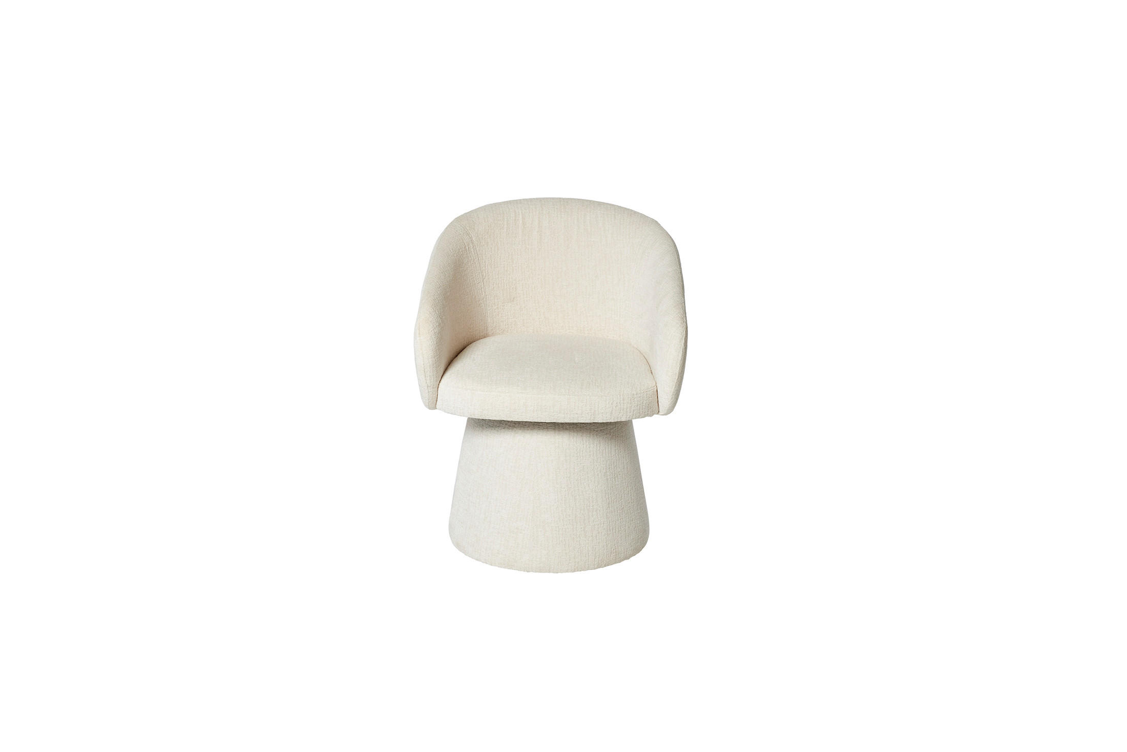 ARMLEHNSTUHL  Sitzfläche 360° drehbar, inklusive Armlehnen Bouclé  Weiss  - Weiss, Modern, Holz/Textil (63/78,5/63,5cm) - MID.YOU