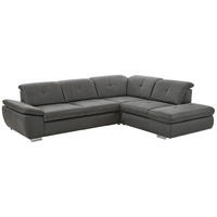 ECKSOFA Mikrofaser Dunkelgrau  - Chromfarben/Dunkelgrau, Design, Textil/Metall (318/260cm) - Beldomo Speed