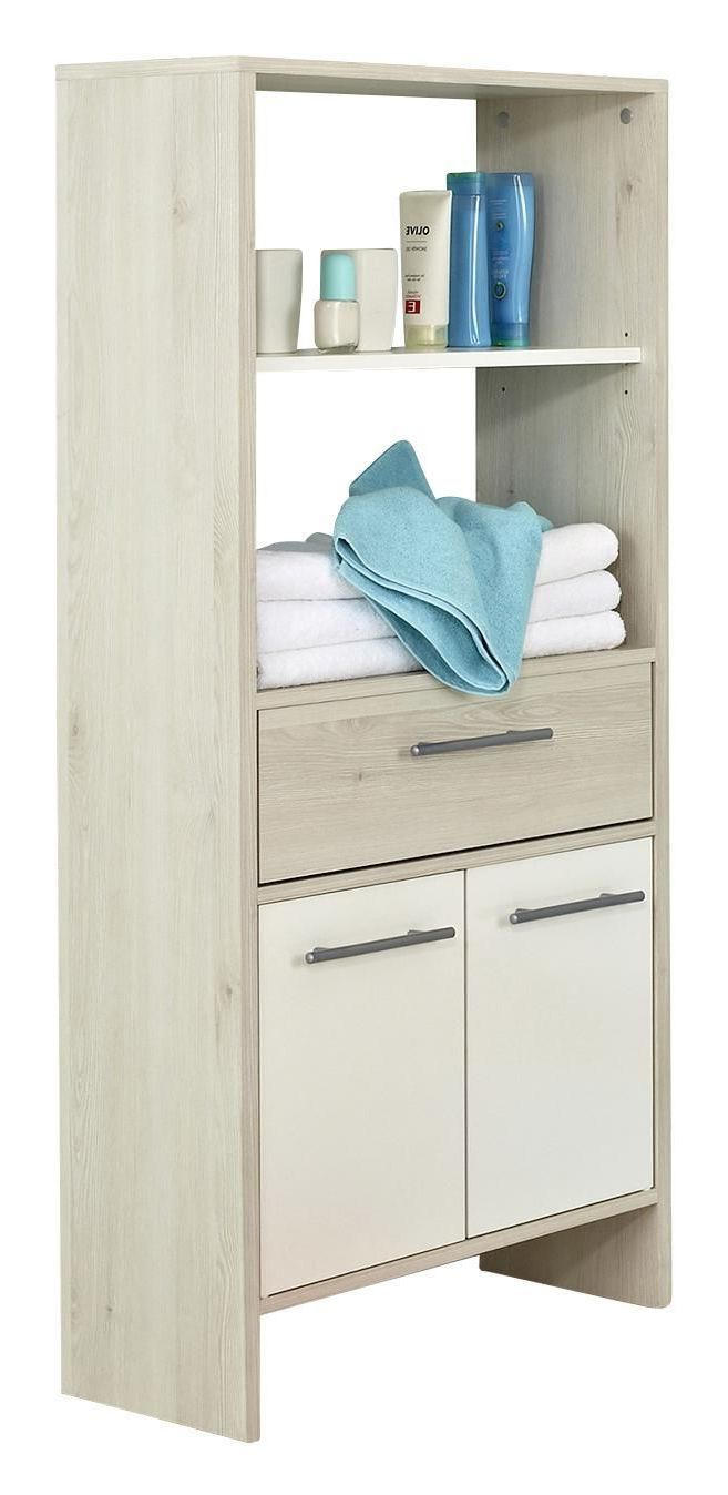 MIDISCHRANK 62/136,2/28 cm - Alufarben/Weiß, KONVENTIONELL, Holzwerkstoff (62/136,2/28cm) - Carryhome