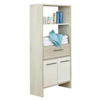 MIDISCHRANK 62/136,2/28 cm  - Alufarben/Weiß, KONVENTIONELL, Holzwerkstoff (62/136,2/28cm) - Carryhome