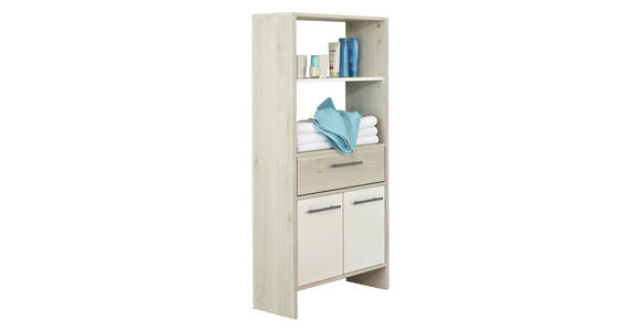 MIDISCHRANK 62/136,2/28 cm - Alufarben/Weiß, KONVENTIONELL, Holzwerkstoff (62/136,2/28cm) - Carryhome