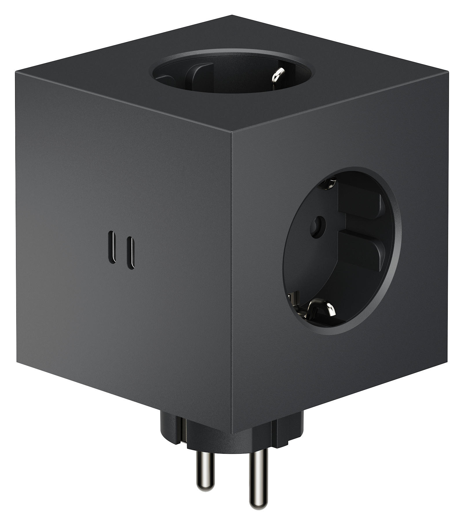 STECKDOSENWÜRFEL - Schwarz, Basics, Kunststoff (7,6/7,6/11,3cm) - AVOLT