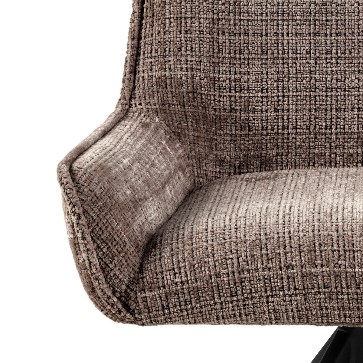 STUHL Flachgewebe Braun  - Schwarz/Braun, Trend, Textil/Metall (59/81/56cm) - MID.YOU