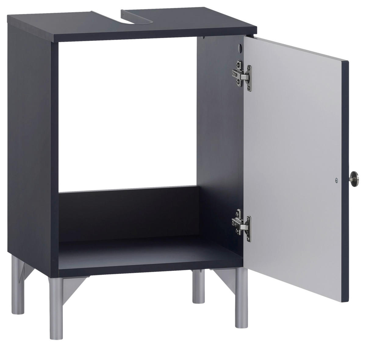 WASCHBECKENUNTERSCHRANK 40,3/58,5/32 cm  - Silberfarben/Dunkelblau, Basics, Holzwerkstoff/Kunststoff (40,3/58,5/32cm) - Stylife