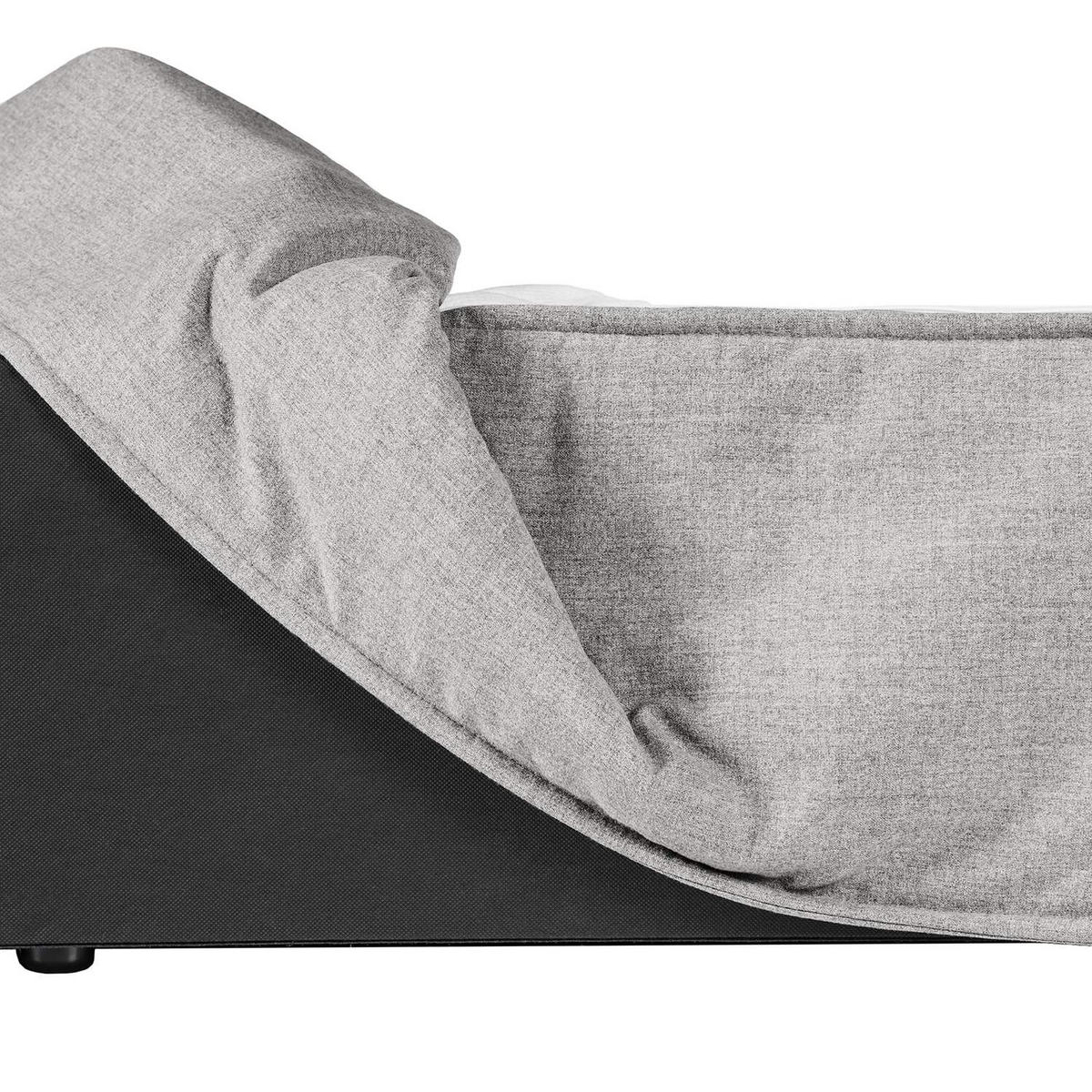 BOXSPRINGBETT 160/220 cm  in Hellgrau  - Hellgrau/Schwarz, Design, Kunststoff/Textil (160/220cm) - home24