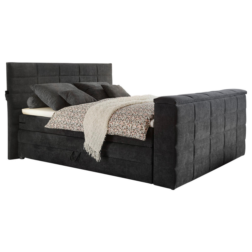 Carryhome BOXSPRINGOVÁ POSTEĽ, 180/200 cm, antracitová