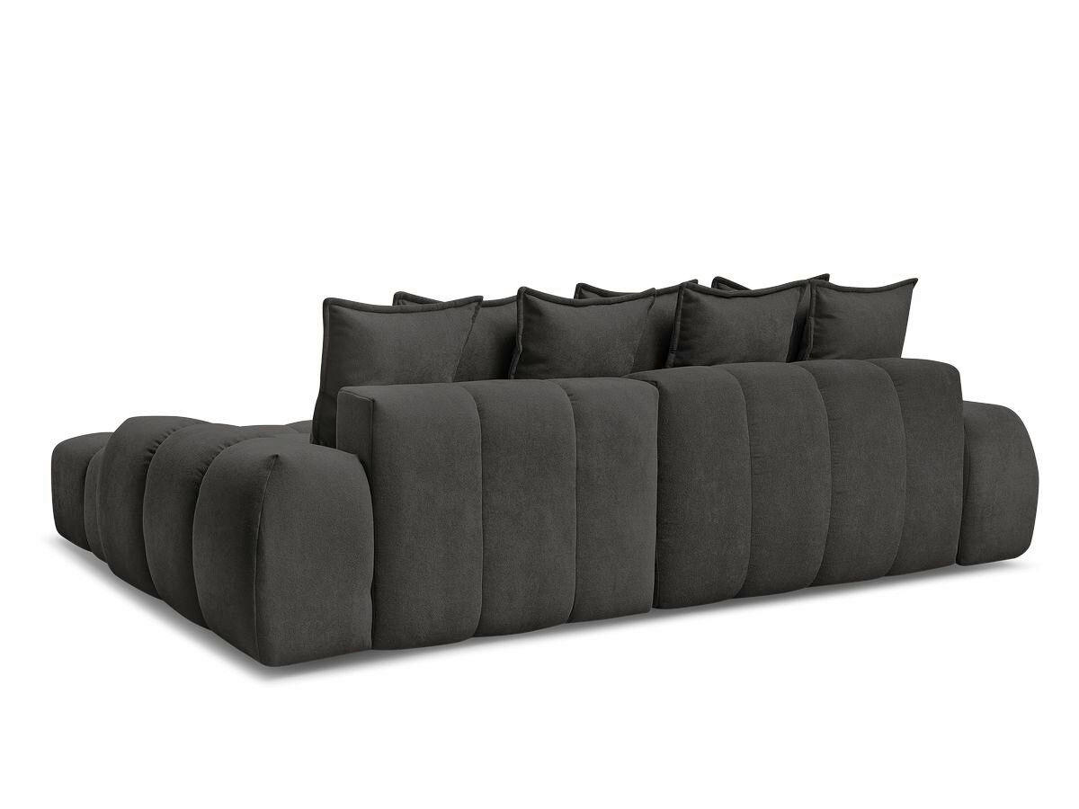 ECKSCHLAFSOFA EVEREST  mit Rücken echt, Armteil links, Armteil rechts Struktur Schwarz  - Schwarz, MODERN, Kunststoff/Textil (318/180cm) - Livetastic